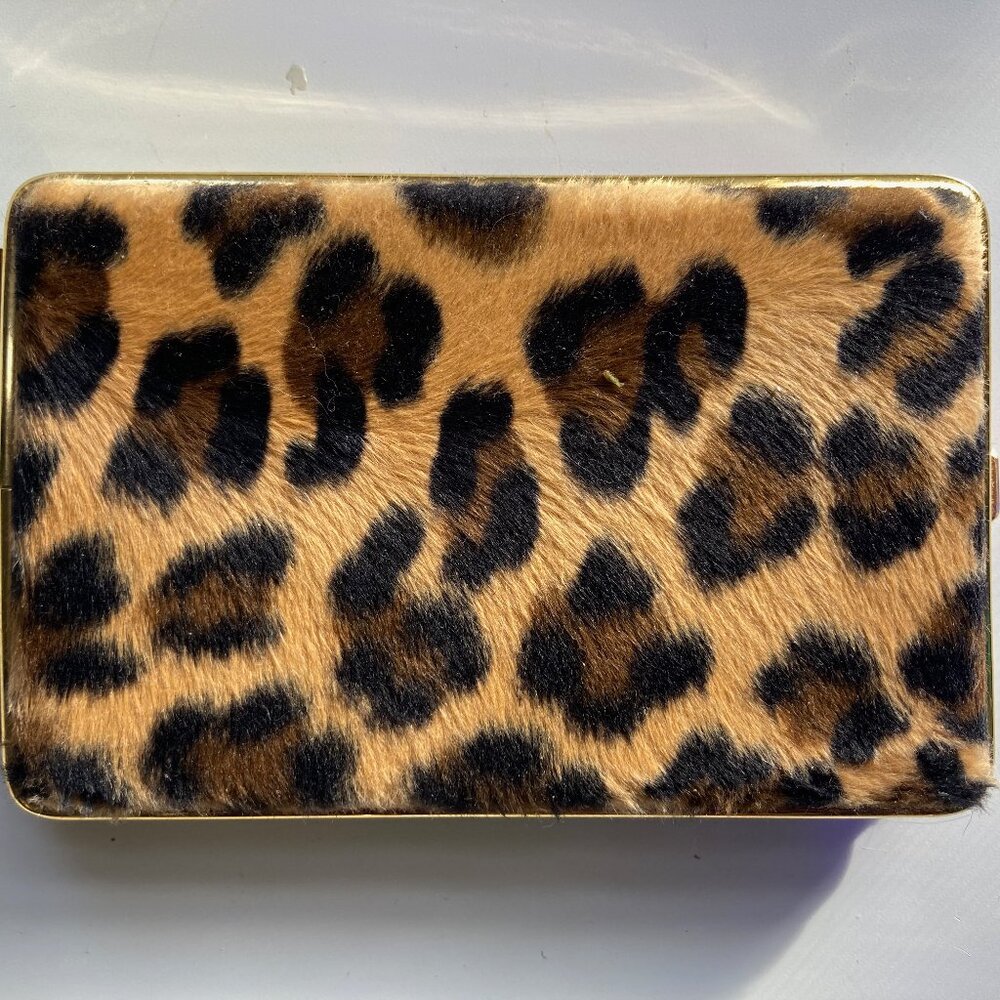 Leopard skin cigarette or credit card holder